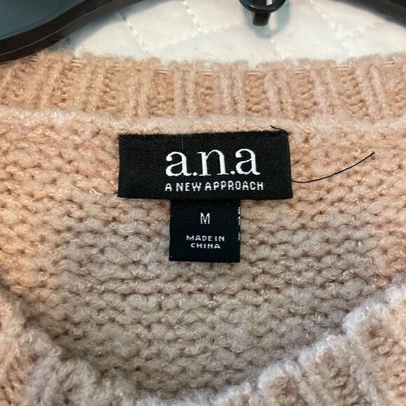 a.n.a. Red, Muave & Cream Striped Fuzzy Sweater - M - Picture 7 of 8